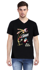 Anime Cotton V Neck T-shirts
