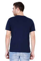Male V-Neck Half Sleeve T-Shirt in Navy Blue
