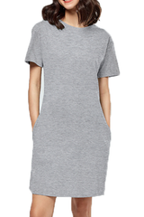Female T-Shirt Dress Grey Melange