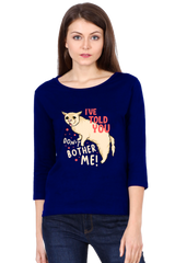 All Weather Round neck 3/4 Sleeve Cotton T-shirt for Women