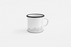 Durable Enamel Mug – 11 Oz, Stylish Black Rimv