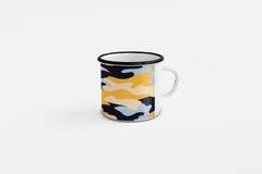 Durable Enamel Mug – 11 Oz, Stylish Black Rim