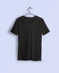 Male Vneck Half Sleeve Black