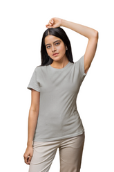 Premium Half Sleeve T-shirt in Grey Melange