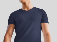 Male Vneck Half Sleeve Navy Blue
