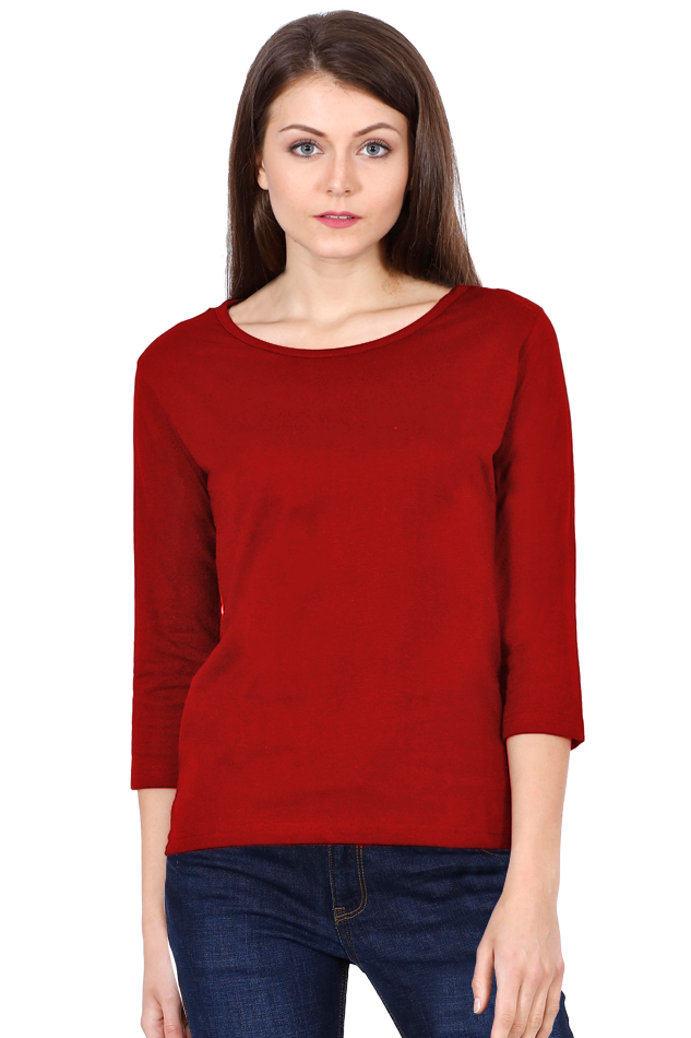 Female Round Neck Full Sleeve Red