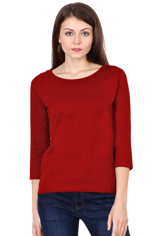 Female Round Neck Full Sleeve Red