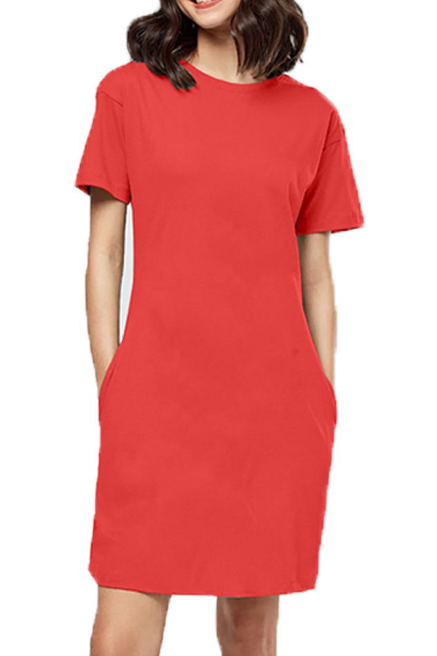 Female T-Shirt Dress Red