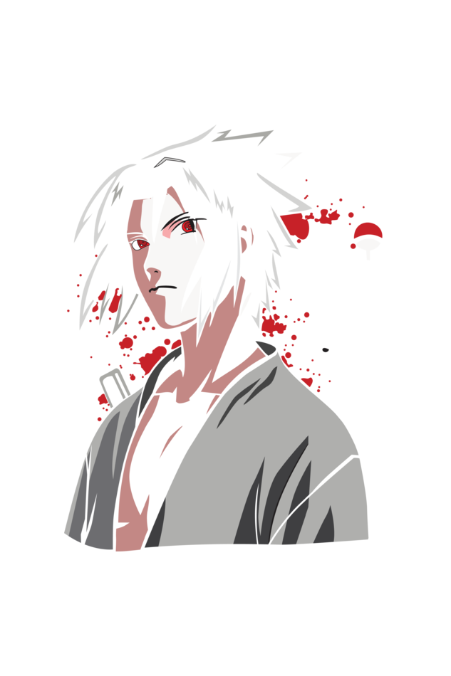 Male V-Neck Half Sleeve Naruto Printed T-Shirt in Navy Blue