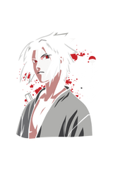 Male V-Neck Half Sleeve Naruto Printed T-Shirt in Navy Blue