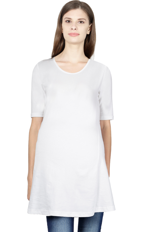 Female Maternity Tshirt Half Sleeve White