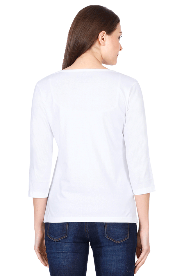 All Weather Round neck 3/4 Sleeve Cotton T-shirt for Women