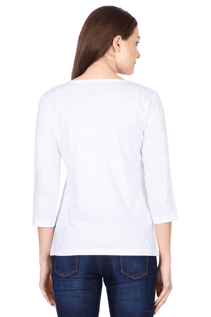 All Weather Round neck 3/4 Sleeve Cotton T-shirt for Women