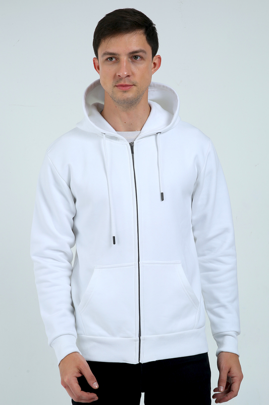 Unisex Heavyweight Zip Hoodie White