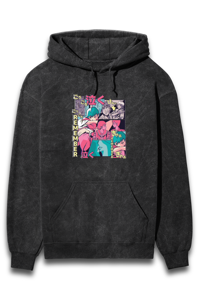 Streetwear Acid Wash Hoodie Sweatshirt