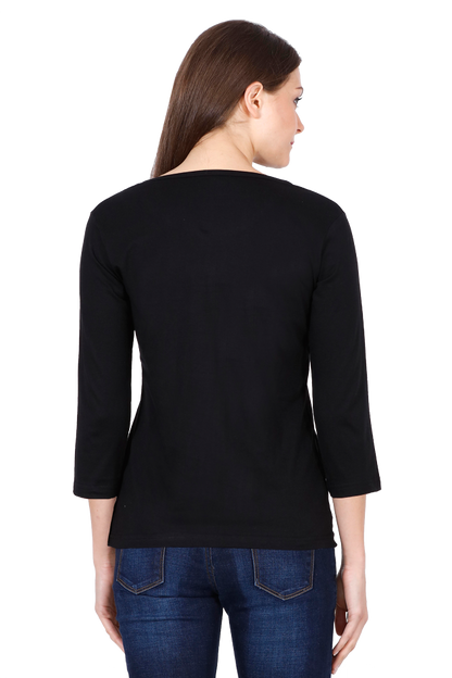 All Weather Round neck 3/4 Sleeve Cotton T-shirt for Women