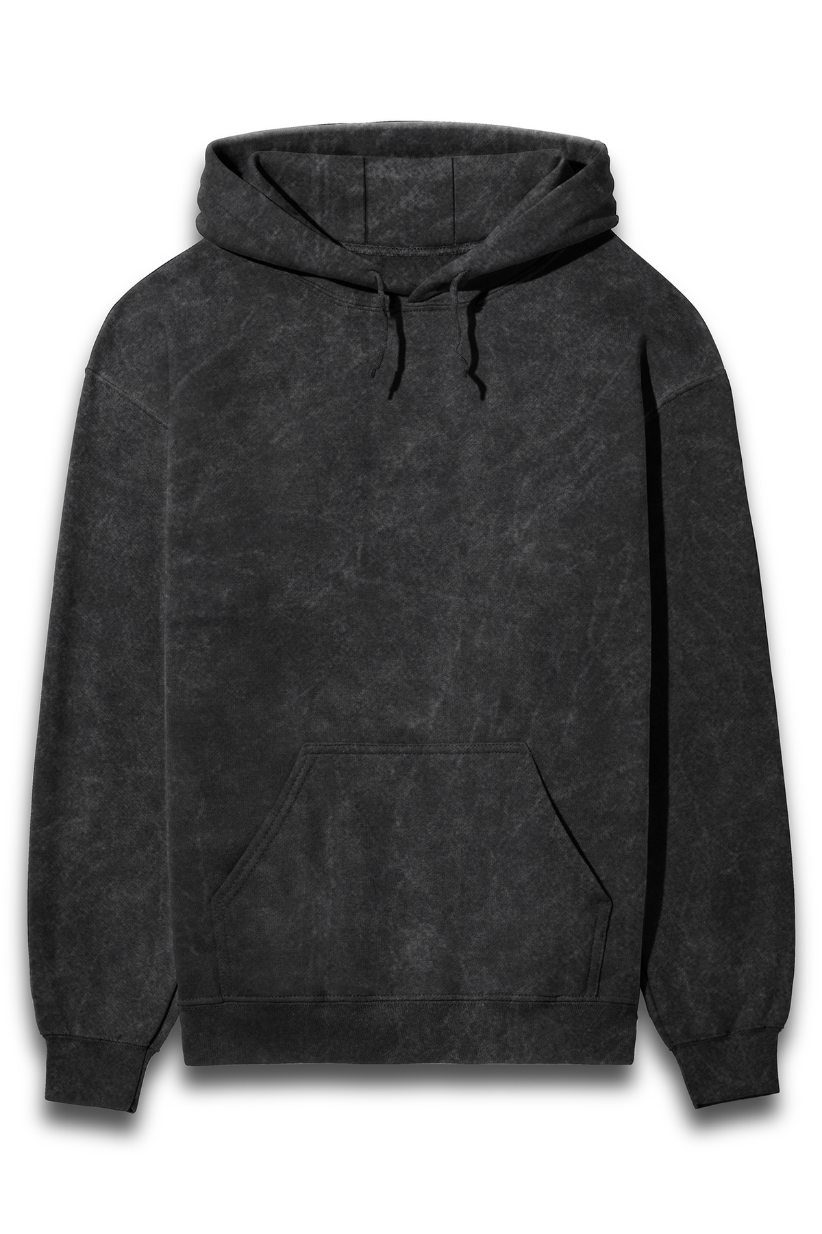Unisex Acid Wash Hooded Sweatshirt in Black