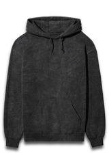 Unisex Acid Wash Hooded Sweatshirt in Black
