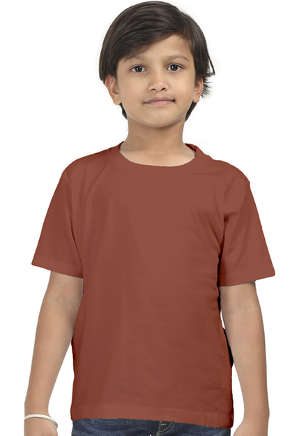 Boy's premium half sleeve t-shirt in Brick Red