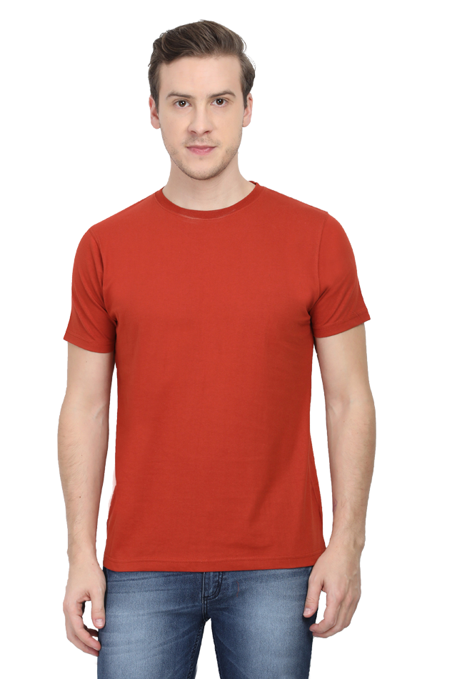 Premium Half Sleeve T-Shirt in Brick Red
