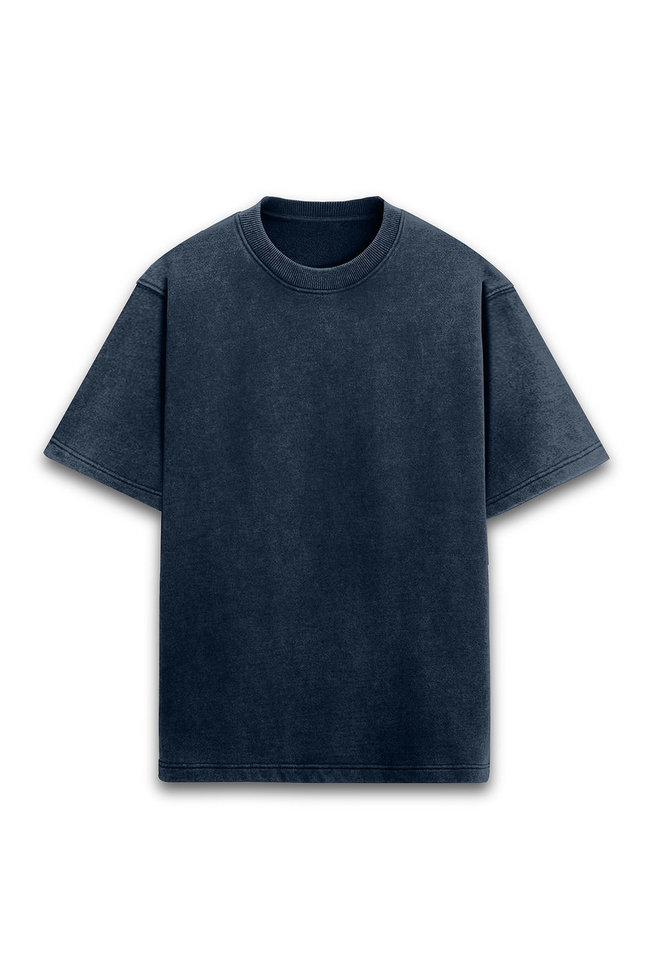 Navy Blue Acid Wash Oversized Tee – Classic Edition