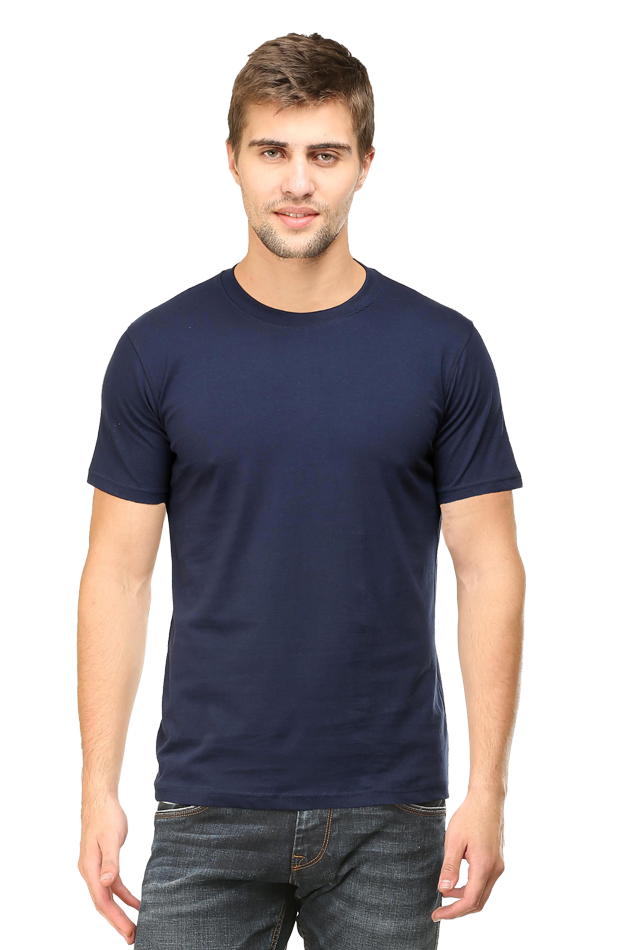 Male Round Neck Half Sleeve Classic Navy Blue