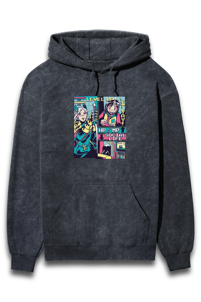 Streetwear Acid Wash Hoodie Sweatshirt
