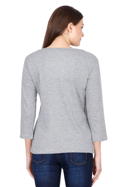 All Weather Round neck 3/4 Sleeve Cotton T-shirt for Women