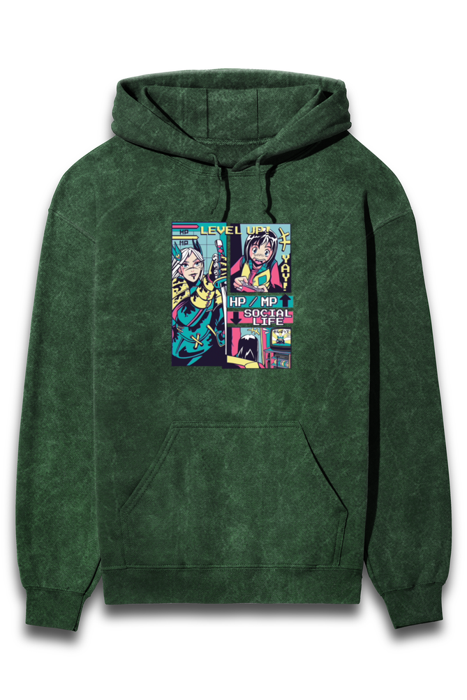 Streetwear Acid Wash Hoodie Sweatshirt