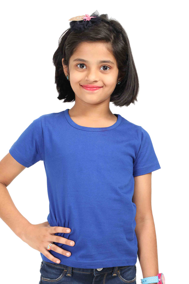 Girl Round Neck Half Sleeve Classic Royal Blue