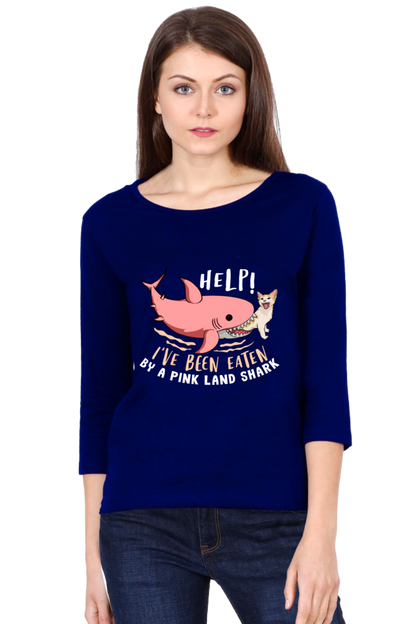 All Weather Round neck 3/4 Sleeve Cotton T-shirt for Women