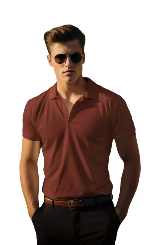 Male Polo Half Sleeve Brick Red