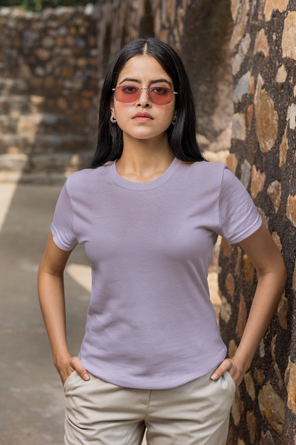 Premium Half Sleeve T-shirt in Lavender