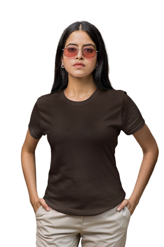 Premium Half Sleeve T-shirt in  Coffee Brown