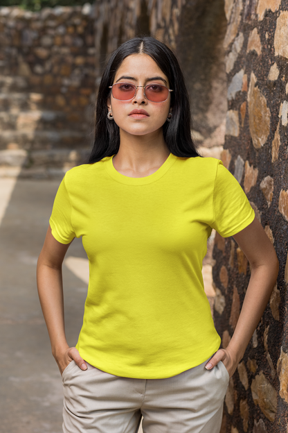 Premium Half Sleeve T-shirt in New Yellow