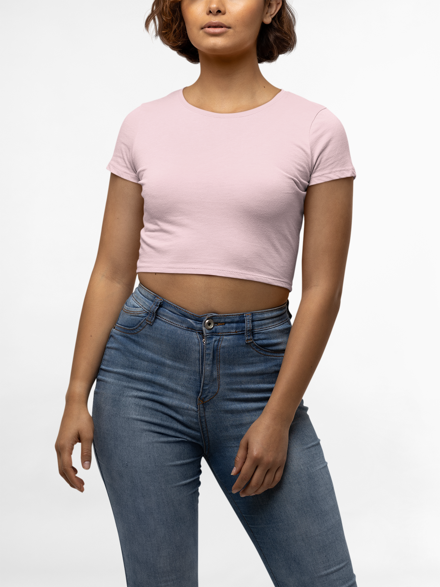 Female Crop Top Light Baby Pink