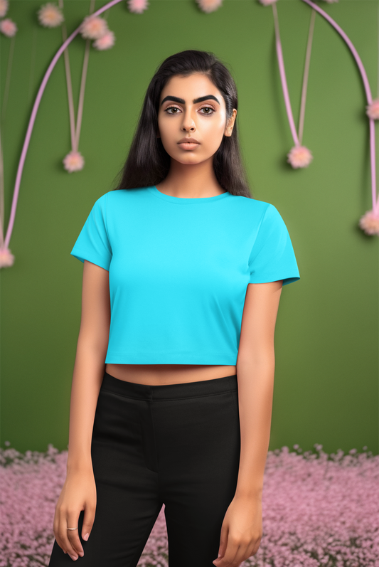 Female Crop Top SkyBlue