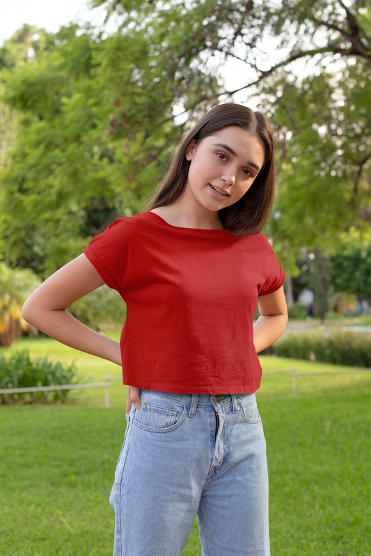 Female Crop Top Red