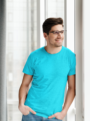 Premium Half Sleeve T-Shirt in Sky Blue
