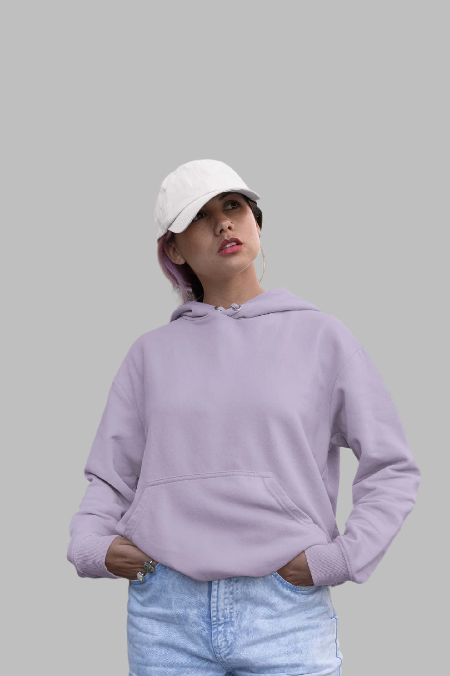 Unisex Oversized Hooded Sweatshirt in Lavender