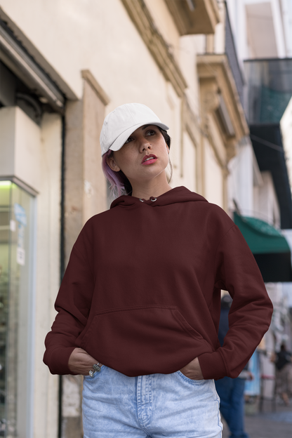 Unisex Oversized Hooded Sweatshirt Maroon