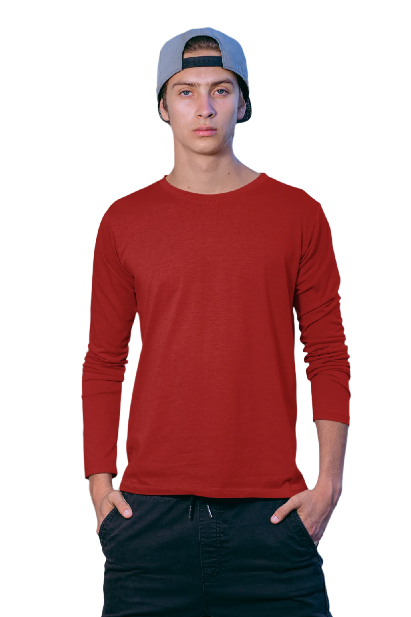 Male Round Neck Full Sleeve Red