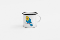 Durable Enamel Mug – 11 Oz, Stylish Black Rim