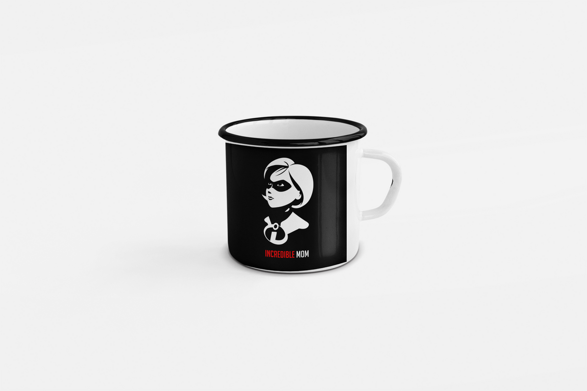Durable Enamel Mug – 11 Oz, Stylish Black Rim
