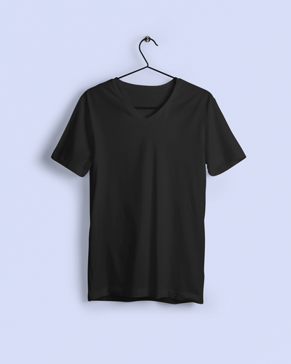 Male Vneck Half Sleeve Black