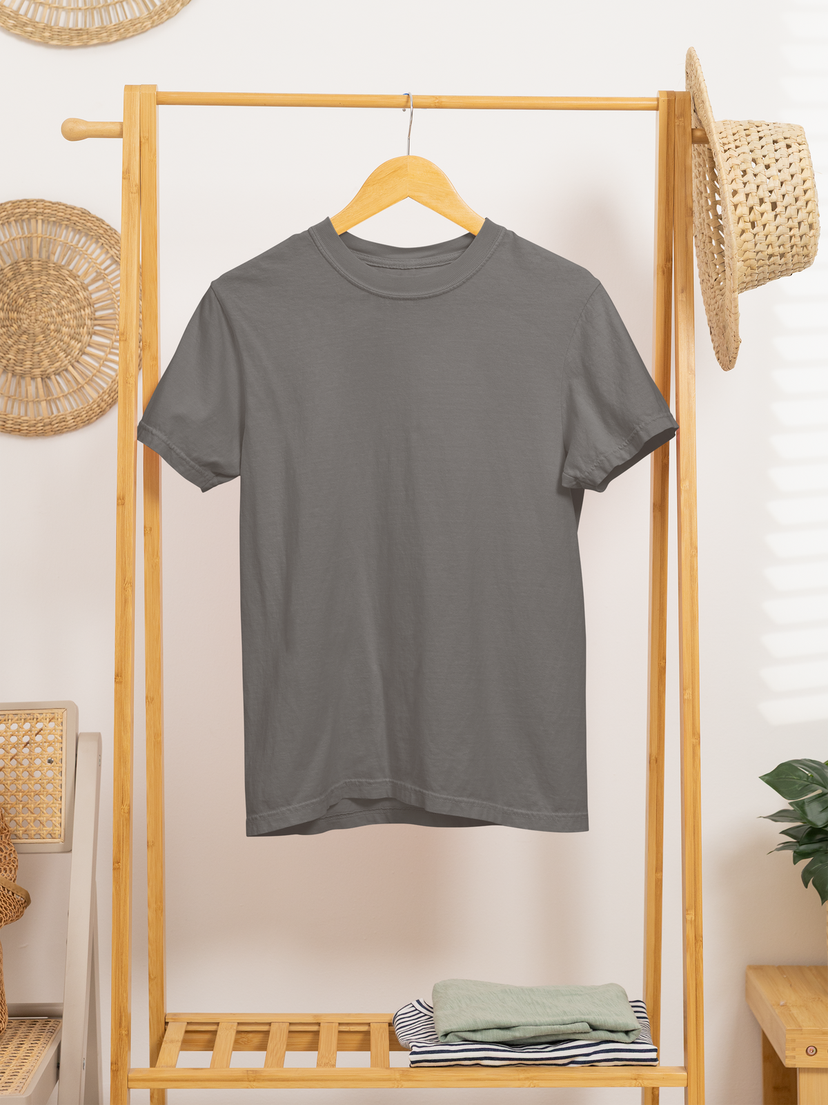 Basic Unisex T-Shirts in Black Melange