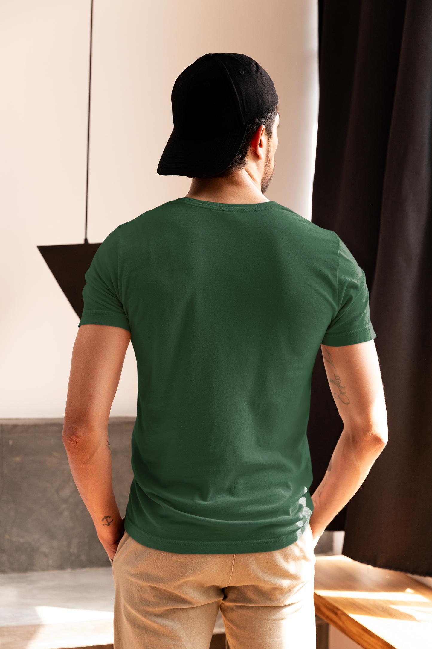 Premium Half Sleeve T-Shirt in Bottle Green