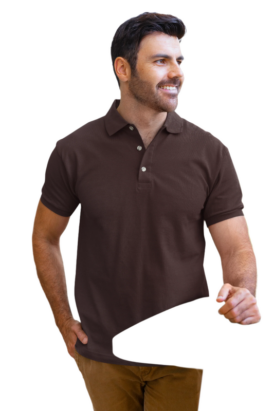 Male Polo Half Sleeve Coffee Brown