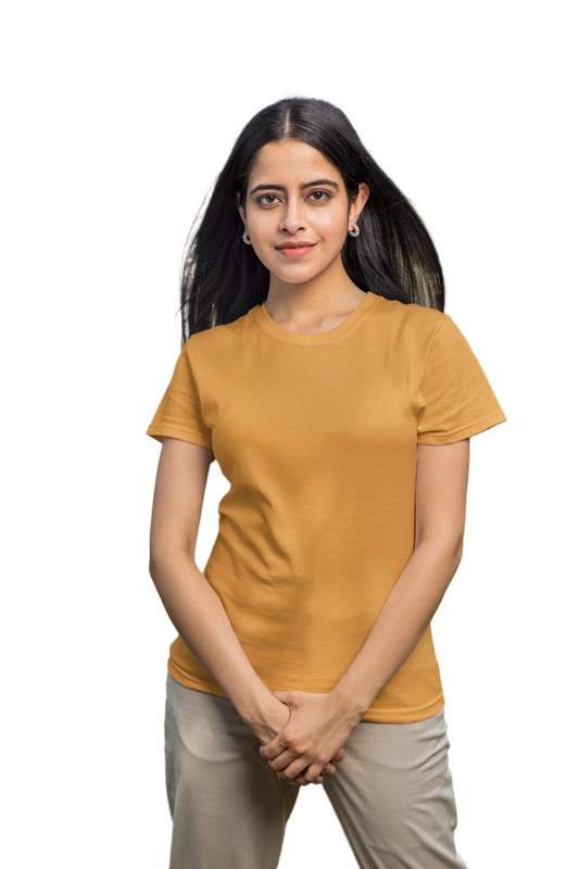 Premium Half Sleeve T-shirt in  Golden Yellow