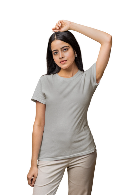 Premium Half Sleeve T-shirt in  Grey Melange